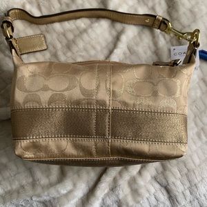 New With Tags Coach Gold Monogram Shoulder Purse